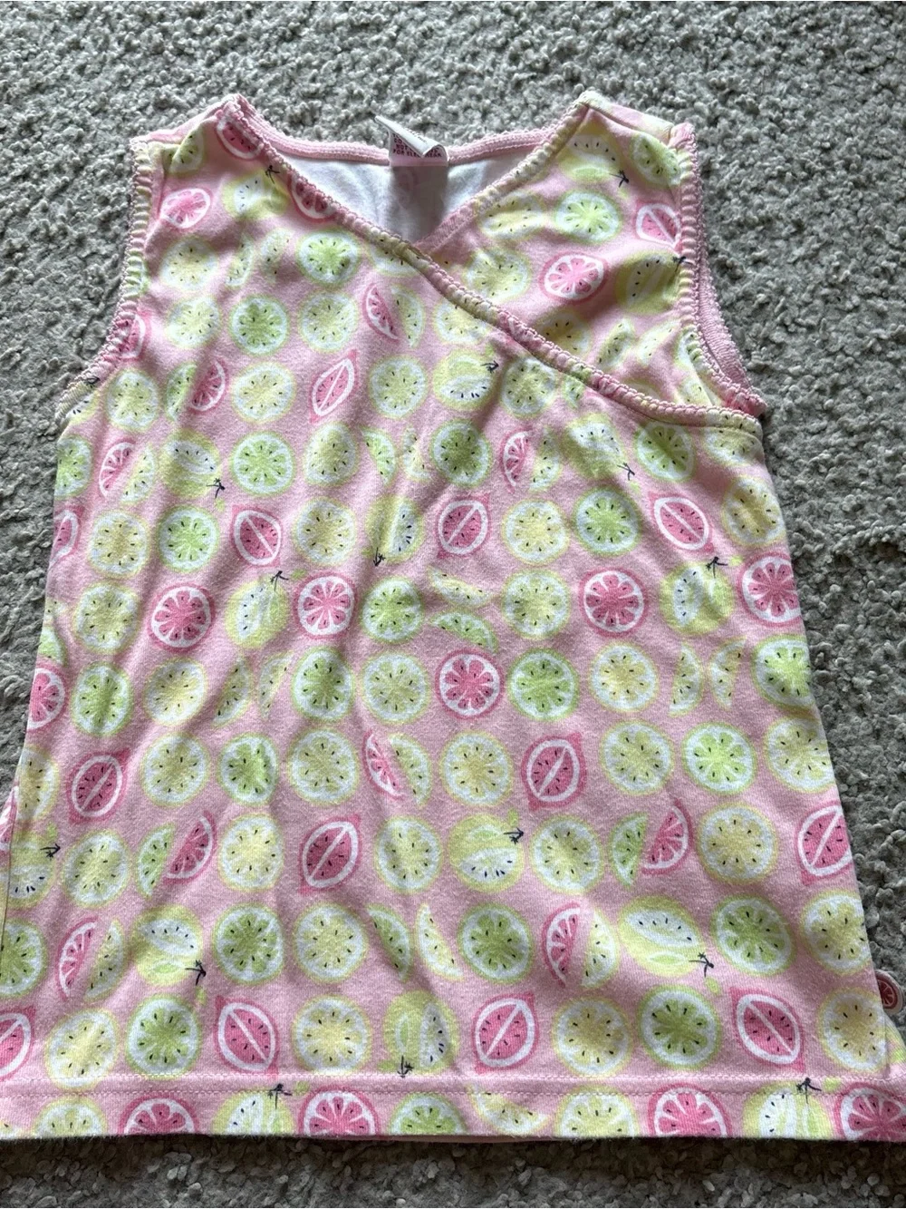 Gymboree Pink Citrus Print Tank Top Sz 9 Lemon Lime Grapefruit Vintage Girls